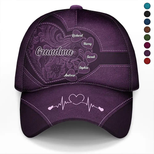 Grandma's Heart - Personalized Classic Cap for Grandma's Little Sweethearts Classic Cap PopCulturePrints