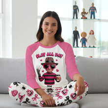 Load image into Gallery viewer, Cute Horror Slasher Pajama - Personalized Gifts For Horror Lovers Pajama Set PopCulturePrints
