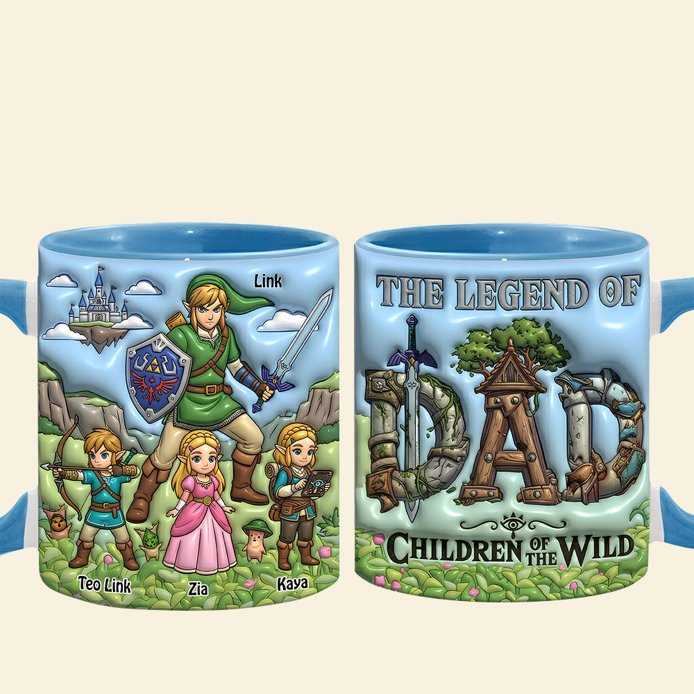 The Legend of Dad - Personalized Father's Day Mug | Unique Gift for Dad and Grandpa Coffee Mug PopCulturePrints
