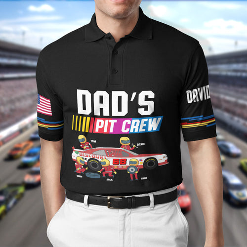 Custom Dad's Pit Crew Polo Shirt – Perfect Father's Day Gift Polo Shirts PopCulturePrints