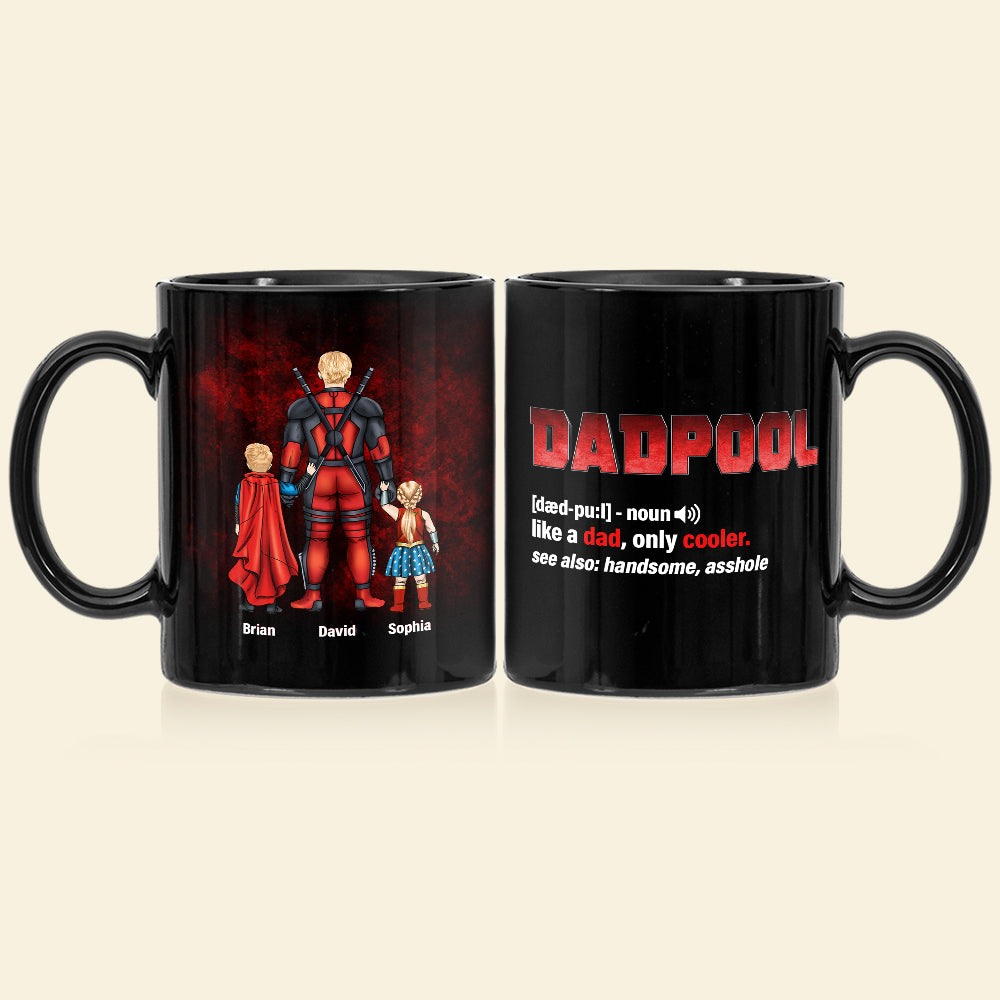 Personalized Superhero Dad Mug - Custom Family Names Coffee Mug PopCulturePrints