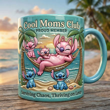 Load image into Gallery viewer, “Surviving Chaos, Thriving on Love” - Chilling Mom &amp; Hers Mischievous Kids Mug - Personalized Gift for Moms, Grandmas, and Loved Ones Coffee Mug PopCulturePrints
