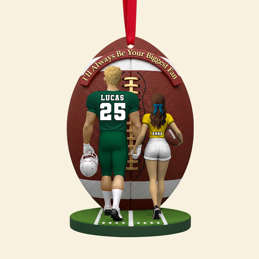 I'll Always Be Your Biggest Fan - American Football Couple Personalized Christmas Ornament Ornament PopCulturePrints