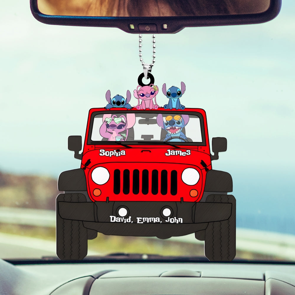 Personalized Family Car Ornament - Lilo & Stitch Theme