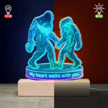 Load image into Gallery viewer, My Heart Walks with You - Bigfoot Couple LED Light - Personalized Gift for Couples Led Night Light PopCulturePrints
