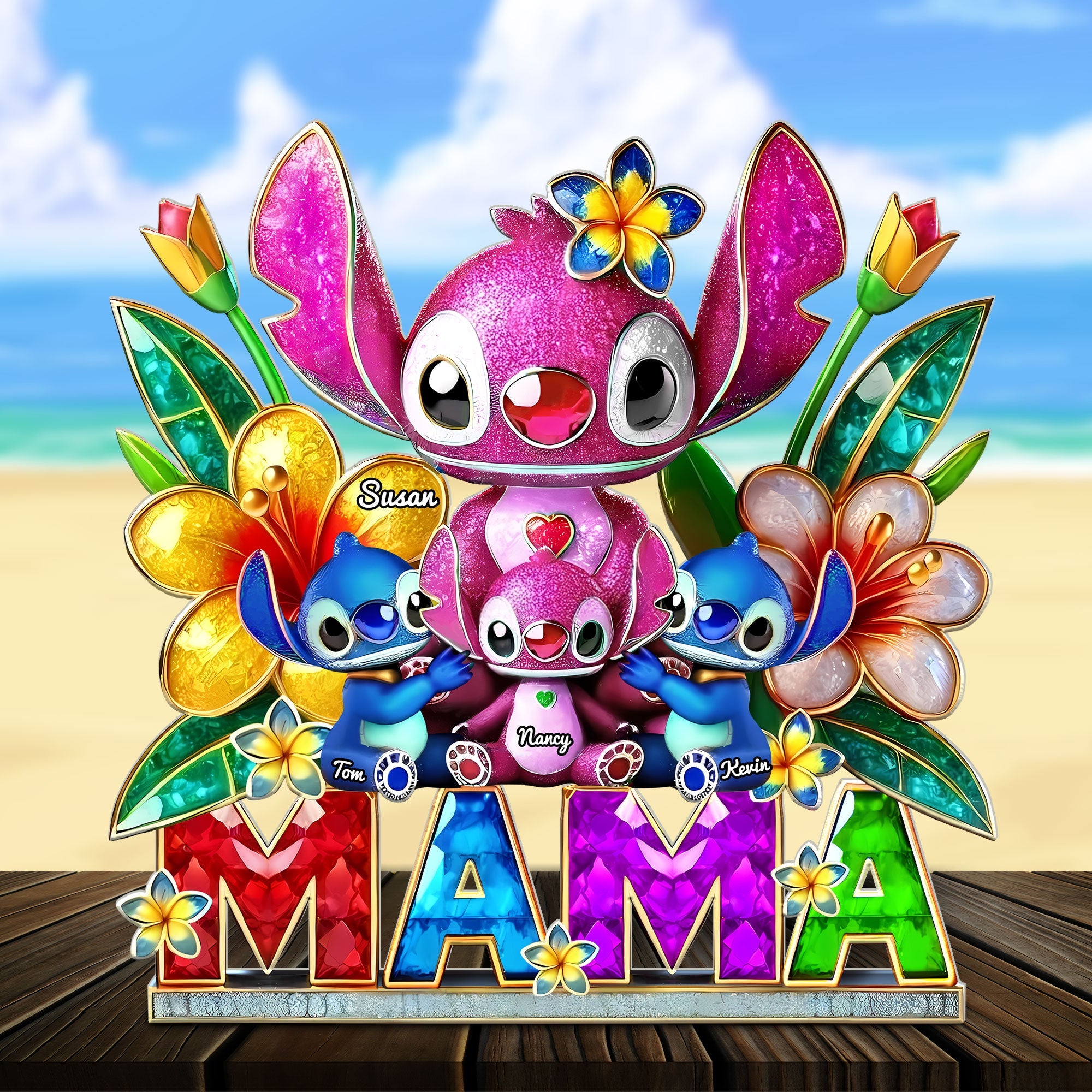 "Delightful Aliens for Mom - Personalized Gift Plaque for Special Occasions" Shaped Plaques PopCulturePrints