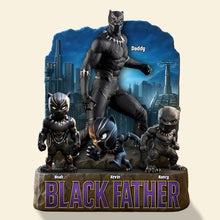Load image into Gallery viewer, &quot;Heroes of Family&quot;, Personalized Black Father Plaque - Unique Gift for Dad, Grandpa, and More Shaped Plaques PopCulturePrints
