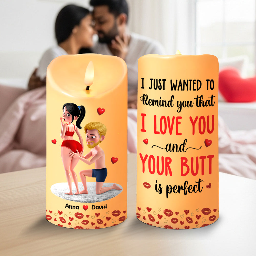Your Butt Is Perfect - Personalized Funny LED Candle for Couples Led Candle PopCulturePrints