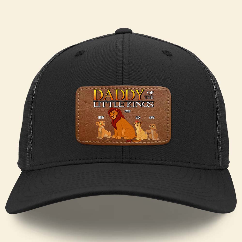 Personalized Daddy of the Little Kings Leather Patch Hat - Father's Day Gift