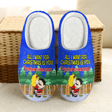 Load image into Gallery viewer, Personalized Christmas Couple Slippers - Together Since 2022
