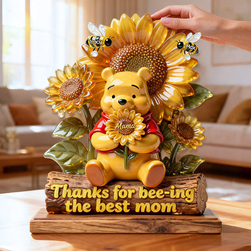 Thanks for Bee-ing the Best Mom - Personalized Acrylic Plaque Gift for Mothers, Grandmothers, and Special Women Shaped Plaques PopCulturePrints