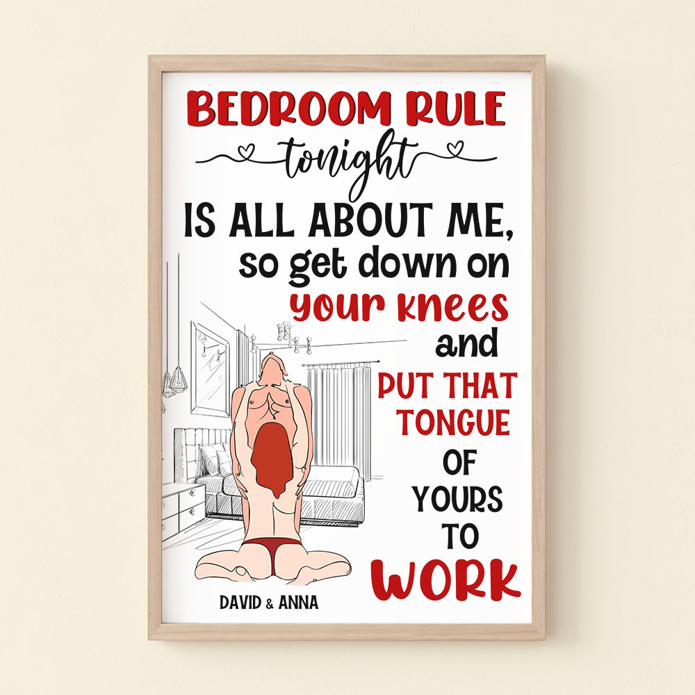 Personalized Bedroom Rule Canvas Print for Couples Poster & Canvas PopCulturePrints