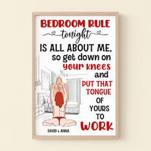 Load image into Gallery viewer, Personalized Bedroom Rule Canvas Print for Couples Poster &amp; Canvas PopCulturePrints
