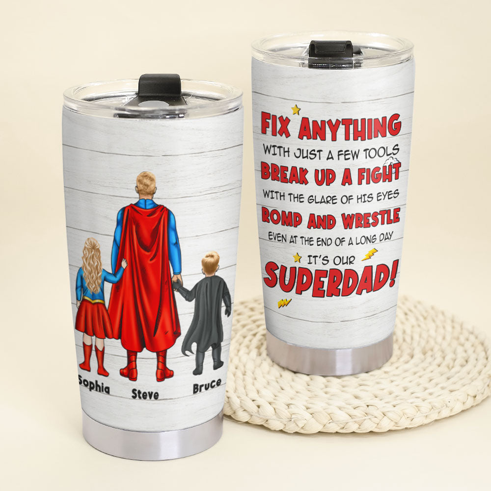 Superdad Personalized Tumbler - Custom Names