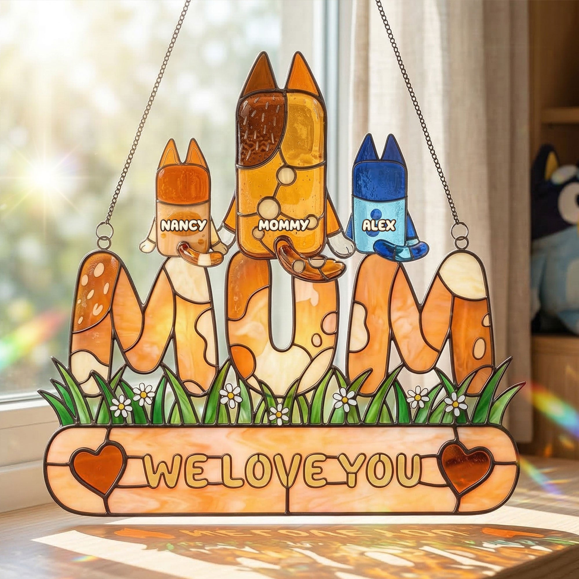 Love You Mom Suncatcher - Personalized Gift for Mothers