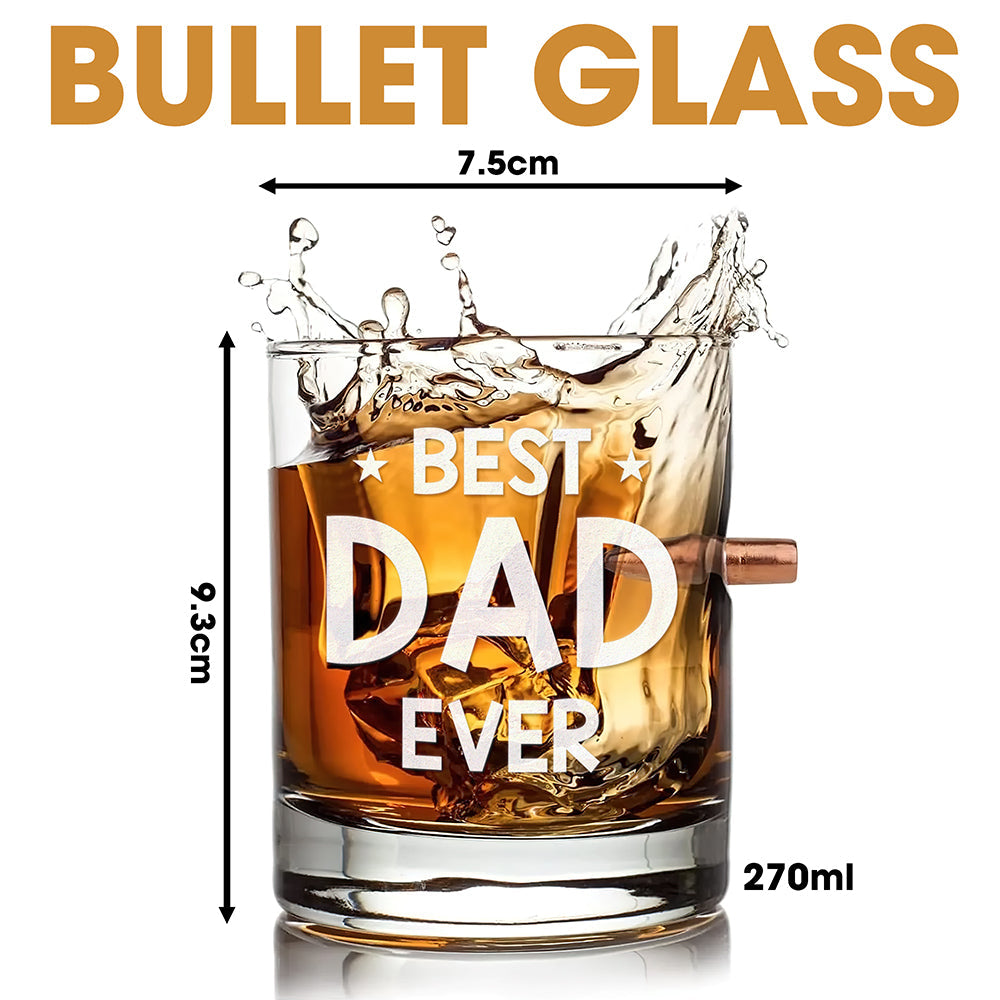 "Dad: The Veteran, The Myth, The Legend" - Personalized Bullet Glass for Dad, Perfect Gift for Veterans and Grandpas Bullet Glass PopCulturePrints