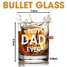 Load image into Gallery viewer, &quot;Dad: The Veteran, The Myth, The Legend&quot; - Personalized Bullet Glass for Dad, Perfect Gift for Veterans and Grandpas Bullet Glass PopCulturePrints
