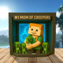 Load image into Gallery viewer, #1 Mom of Creepers - Personalized Minecraft Mom Plaque - Gift for Mom, Grandma, and Gamers Shaped Plaques PopCulturePrints
