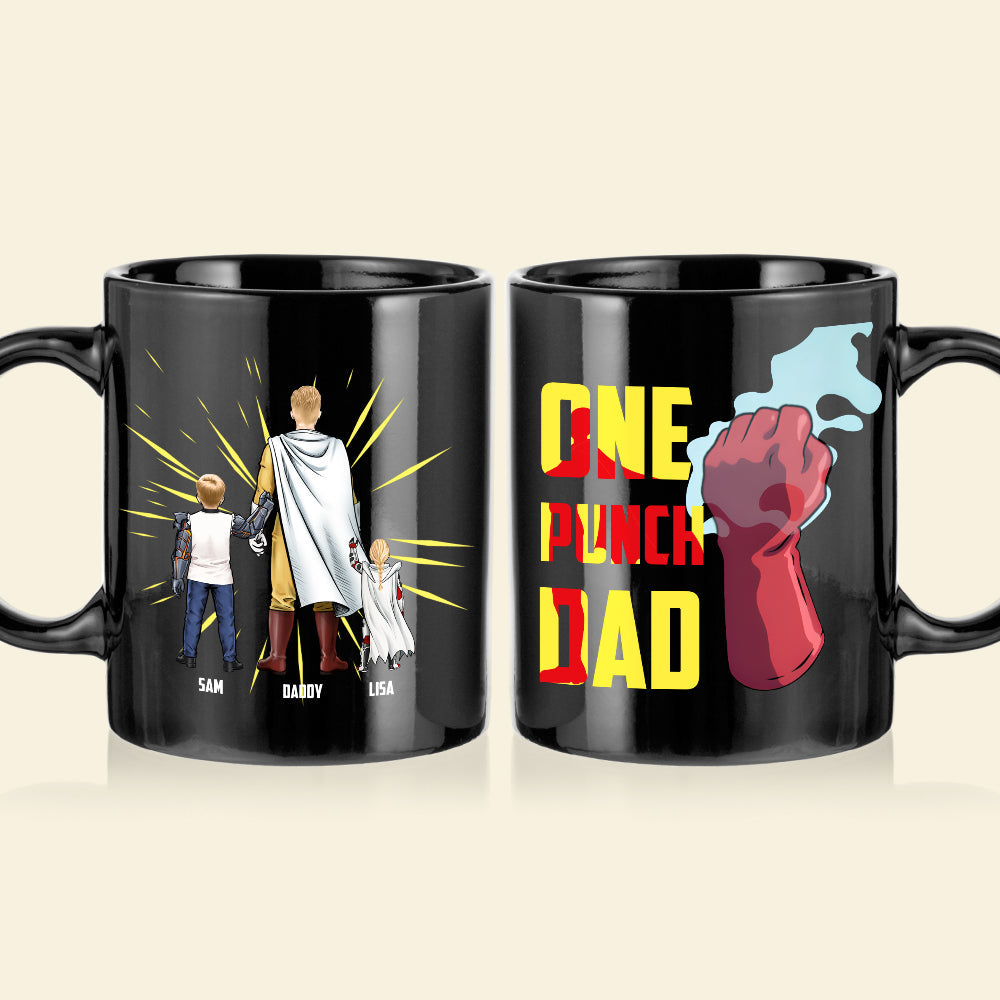 Custom One Punch Dad Coffee Mug - Personalized Gift for Super Dads Coffee Mug PopCulturePrints