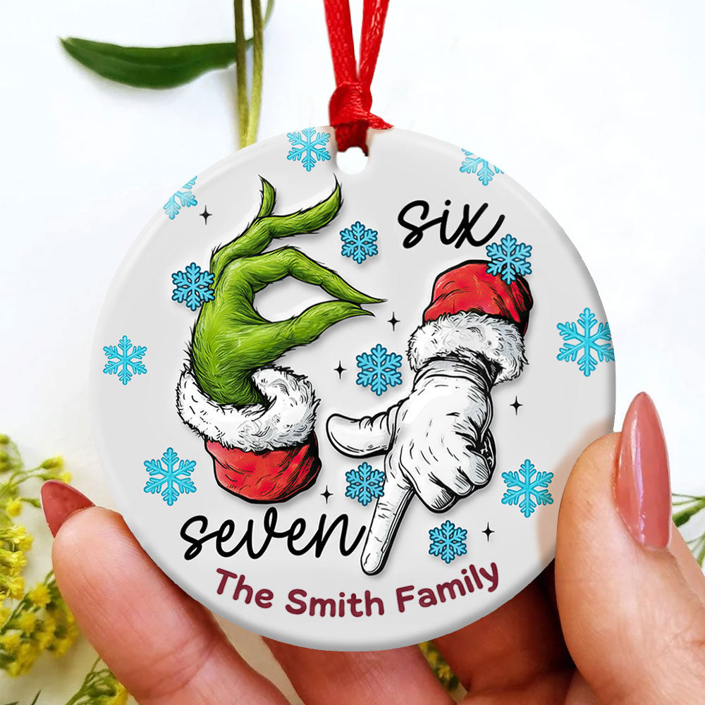Funny Green Monster Christmas Ornament - Personalized Gift for Family & Friends Ornament PopCulturePrints