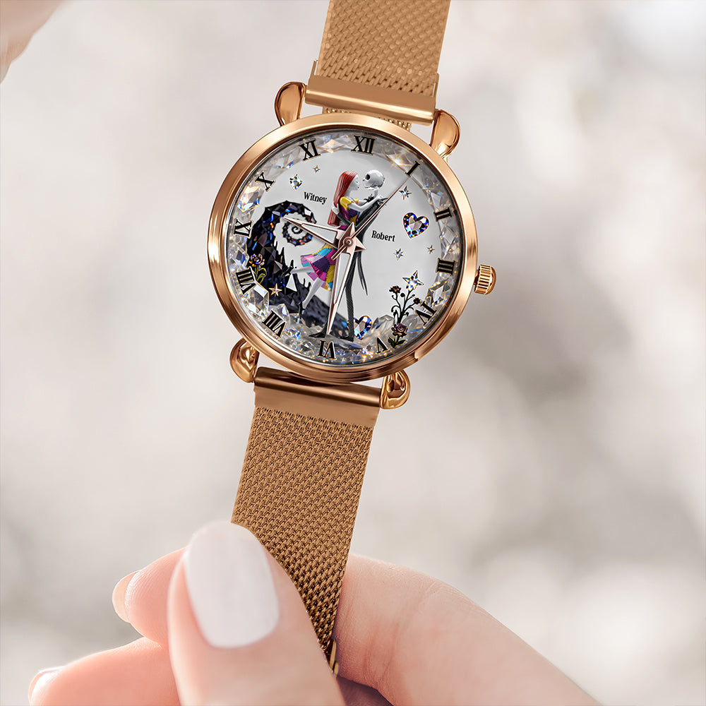 Love Never Dies - Romantic Couple Mesh Strap Quartz Watch - Personalized Gift for Couples Quartz Watch PopCulturePrints