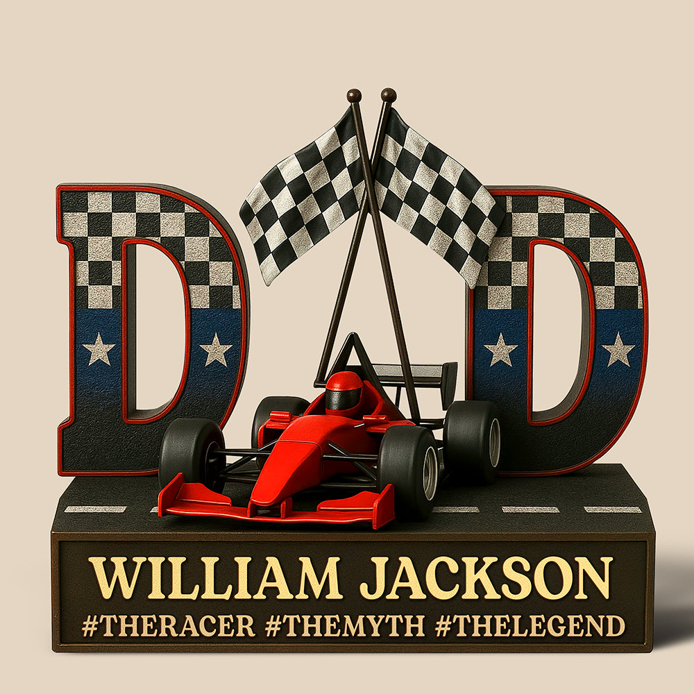 “Every Day is Race Day” - Racing Dad Acrylic Plaque - Personalized Gift for Dad, Grandpa, and All Racing Enthusiasts Shaped Plaques PopCulturePrints