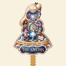 Load image into Gallery viewer, 75 Years Down the Rabbit Hole - Personalized Acrylic Christmas Tree Topper for Alice in Wonderland Lovers Ornament PopCulturePrints
