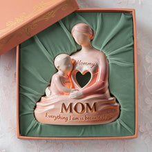Load image into Gallery viewer, Everything I Am Is Because of You - Loving Nurturing Mom Plaque, Personalized Gift for Moms and Grandmas Shaped Plaques PopCulturePrints
