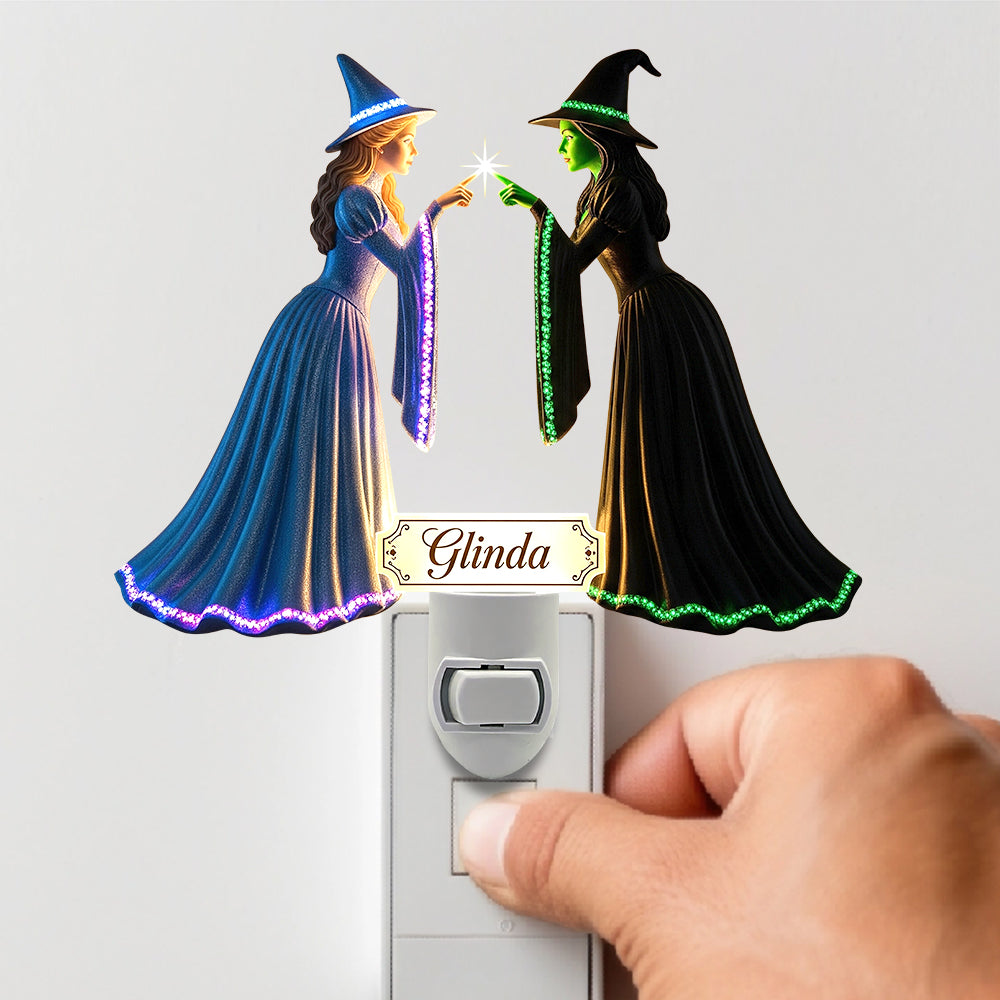 Illuminate Your Halloween Spirit: Witch Duo Personalized Night Light - Custom Gift for Movie Fans Night Lights PopCulturePrints
