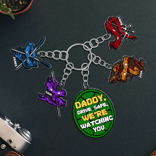 Customizable Keychain for Dad with Character Charms Keychains PopCulturePrints
