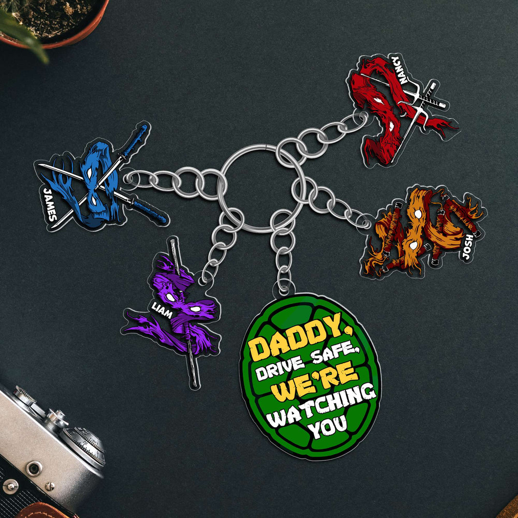 Customizable Keychain for Dad with Character Charms Keychains PopCulturePrints