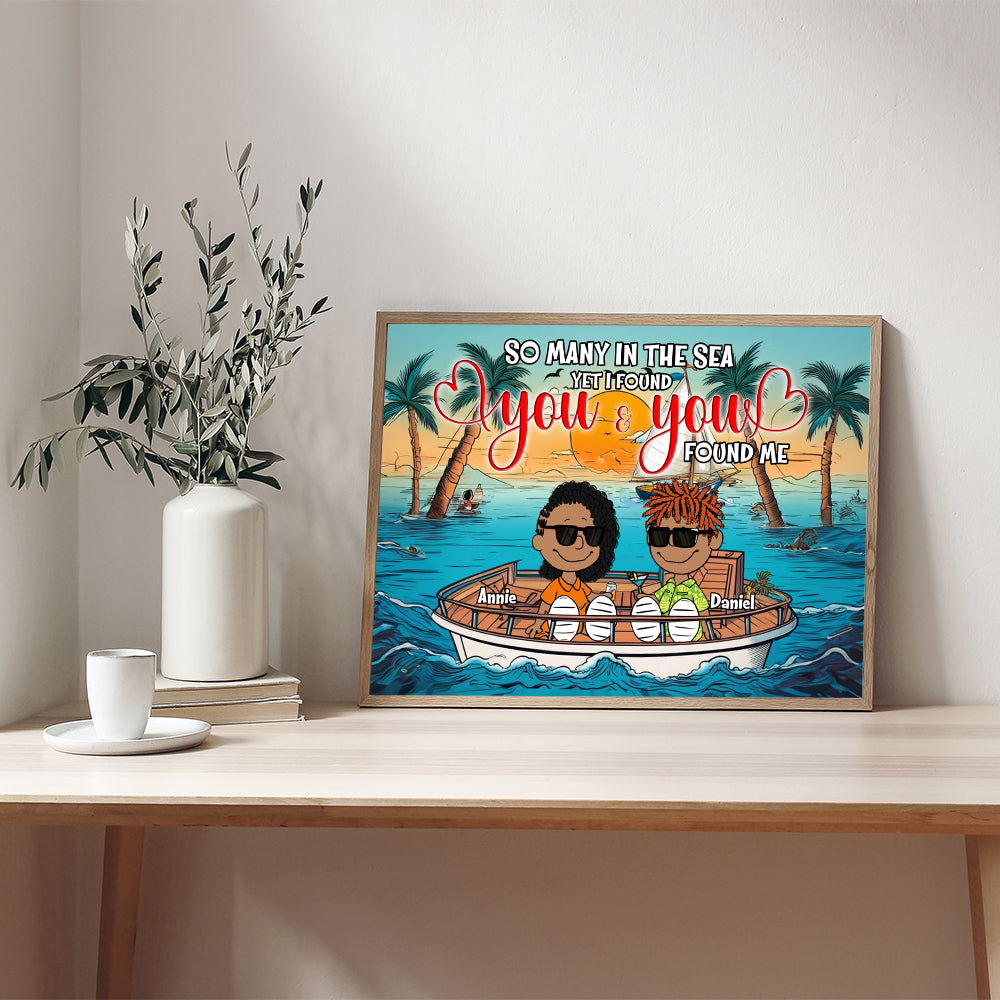 Custom Canvas Print for Couples - Relaxing Together at Sea Poster & Canvas PopCulturePrints