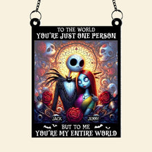 Load image into Gallery viewer, Personalized Halloween Sun Catcher for Couples - Custom Romantic Jack and Sally Design
