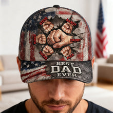 Load image into Gallery viewer, "Best Dad Ever" - Strongest Bonding With Dad Cap - Personalized Gift for Dad, Grandpa, and Father Figures Caps PopCulturePrints
