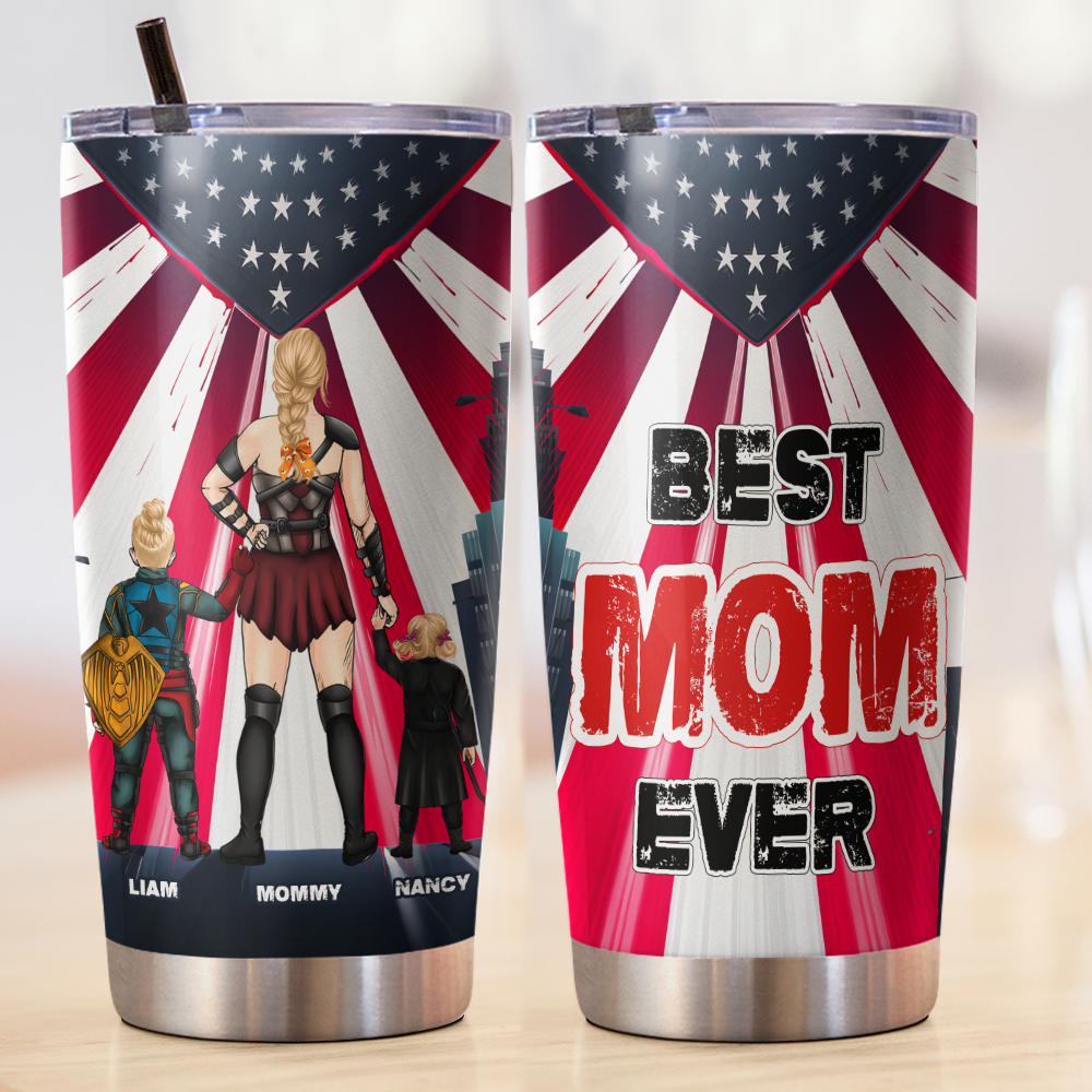 "Best Mom Ever" - Personalized Tumbler for Loving Moms and Grandmas Tumbler Cup PopCulturePrints