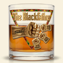 Load image into Gallery viewer, "Celebrate Your Legacy: The Black Father 11oz Round Glass - Personalized Gift for Dad, Grandpa and More!" Glass PopCulturePrints
