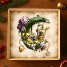 Load image into Gallery viewer, &quot;Bring Home the Joy with Our Cozy Spotted Yellow Monkey Family Ornament&quot; - Personalized Family Gift for Moms, Dads, and Kids Ornament PopCulturePrints
