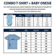 Load image into Gallery viewer, Our First Father&#39;s Day Together - Personalized T-Shirt &amp; Baby Onesie Combo T-shirt PopCulturePrints
