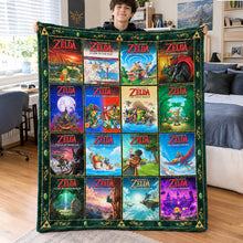 Load image into Gallery viewer, Adventure in Another Dimension: A Tribute to The Legend of Zelda - Personalized Blanket for Gamers
