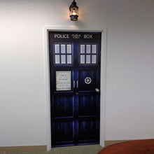 Load image into Gallery viewer, Police Box Themed Door Cover for Movie Fans - Custom Print Door Covers PopCulturePrints
