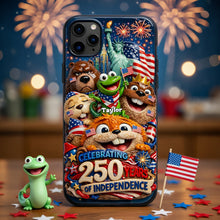 Load image into Gallery viewer, Celebrate Freedom with Our USA 250th Anniversary Cute Character Squad Phone Case - Customizable Gift for All Ages Phone Case PopCulturePrints
