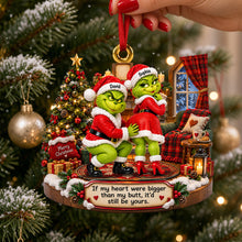 Load image into Gallery viewer, If My Heart Were Bigger Than My Butt, It'd Still Be Yours - Grouchy Mischief Couples Acrylic Ornament - Personalized Christmas Gifts for Couples Ornament PopCulturePrints
