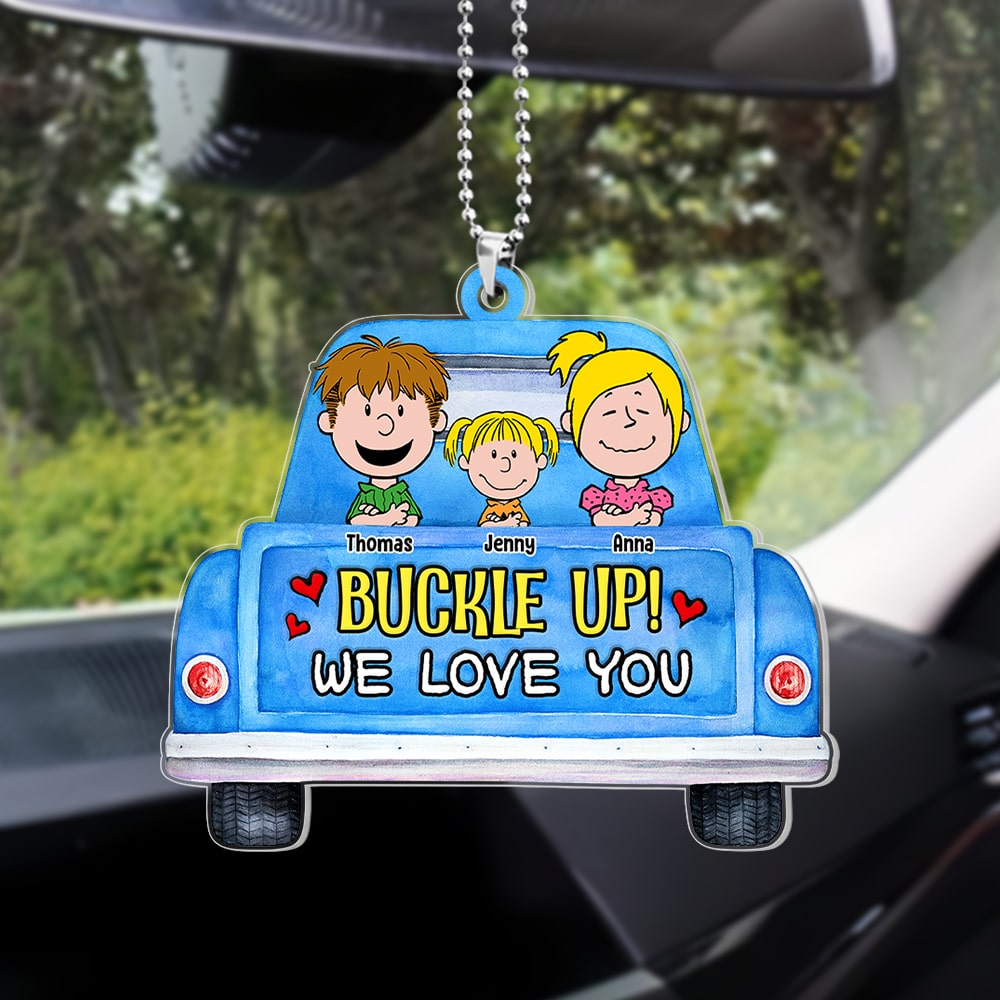 Personalized Car Hanging Ornament - Adorable Kids Design - Gifts for Dad & Mom