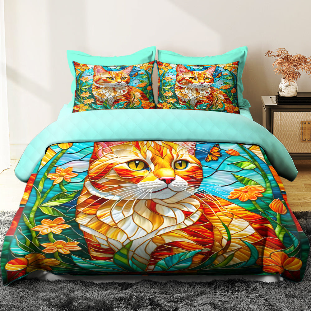 Vibrant Cat Lovers Quilt Bedding Set Blanket PopCulturePrints
