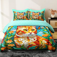 Load image into Gallery viewer, Vibrant Cat Lovers Quilt Bedding Set Blanket PopCulturePrints

