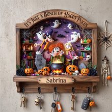Load image into Gallery viewer, “It’s Just a Bunch of Hocus Pocus” - Spooky Witch Squad Acrylic Key Hanger - Personalized Gifts for Halloween
