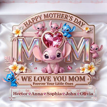 Load image into Gallery viewer, We Love You, Mom! - Personalized Pink Heart Mom Acrylic Plaque - Unique Gift for Mom &amp; Grandma Light Box PopCulturePrints
