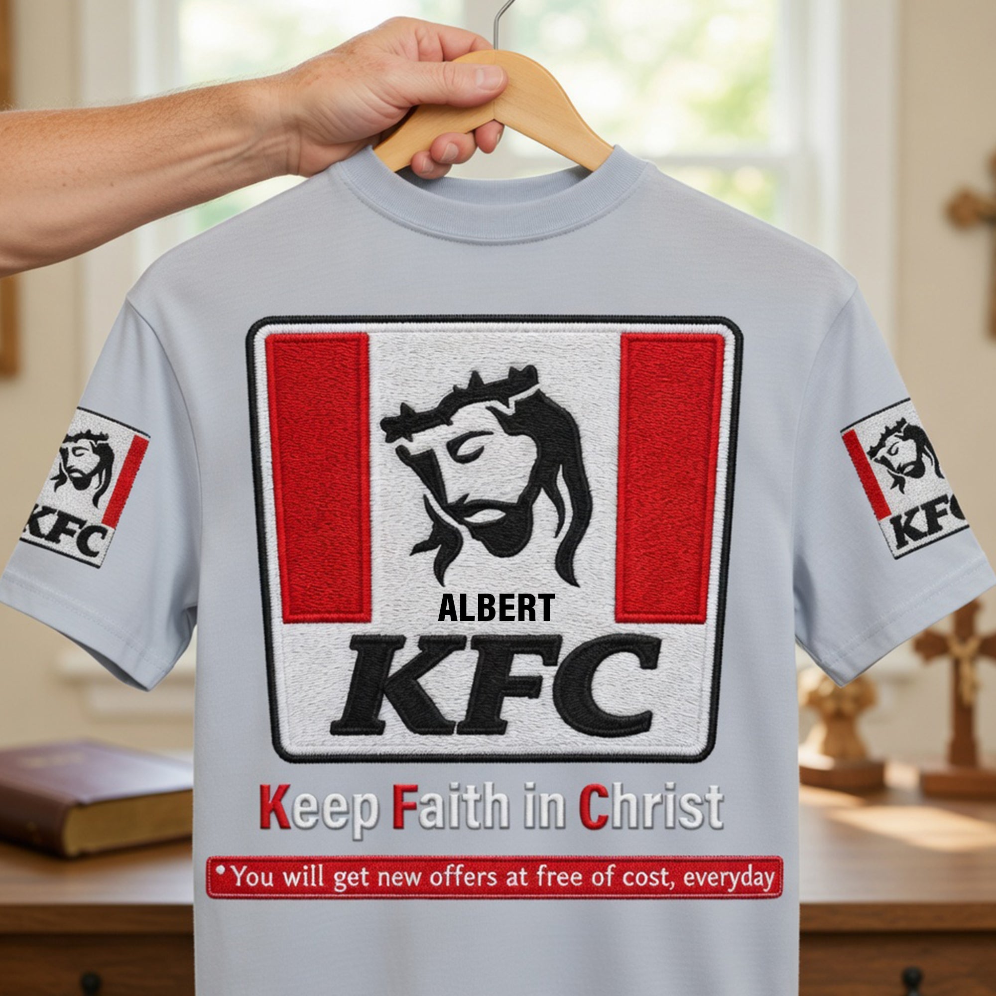 Keep Faith In Christ - Personalized Christian Shirt for Meaningful Gifting AOP Products PopCulturePrints