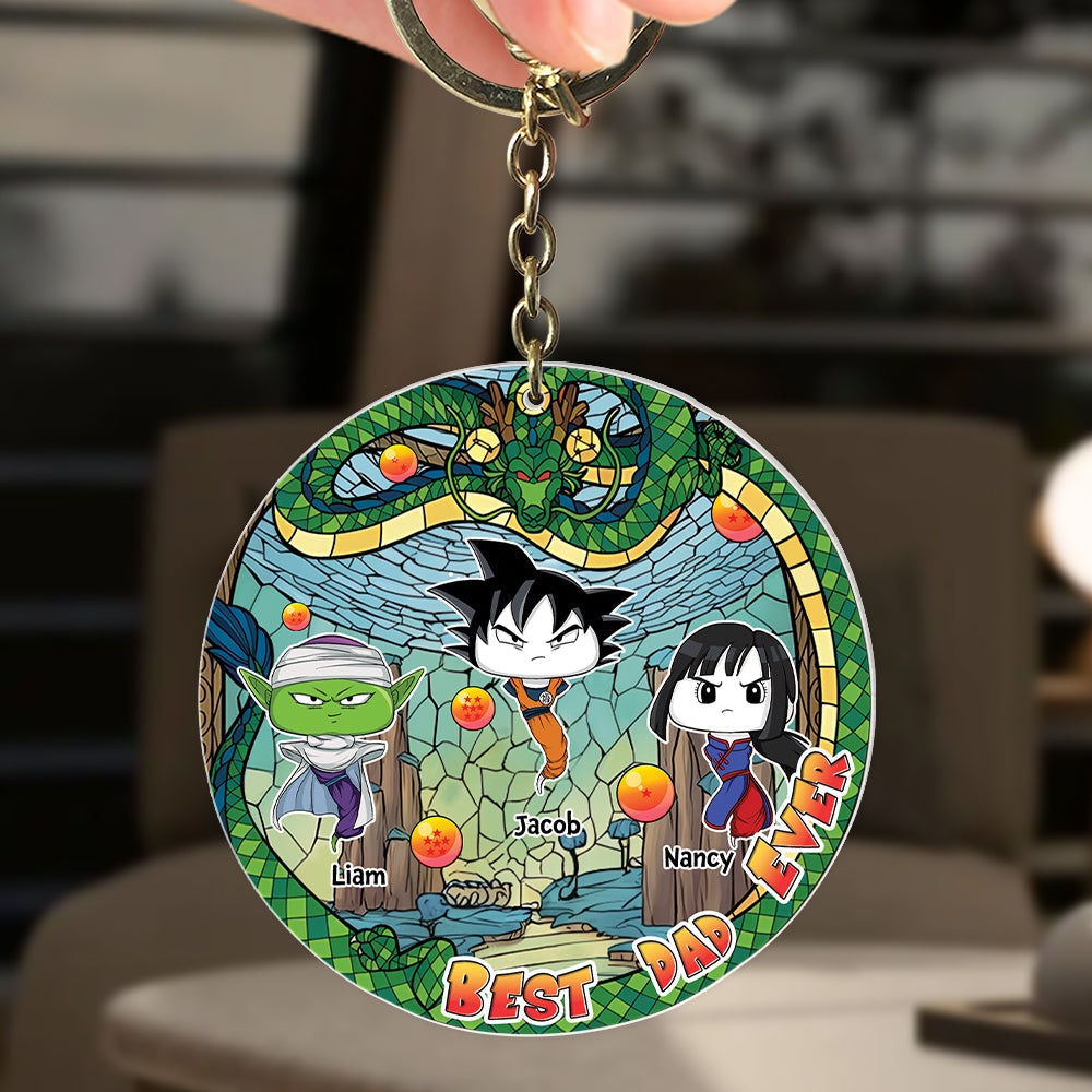 Personalized Dragon Culture Dad Keychain for Father's Day Keychains PopCulturePrints
