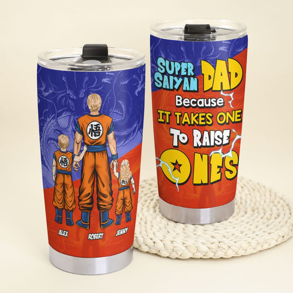 Super Dad Personalized Anime Tumbler - Father's Day Gift Tumbler Cup PopCulturePrints